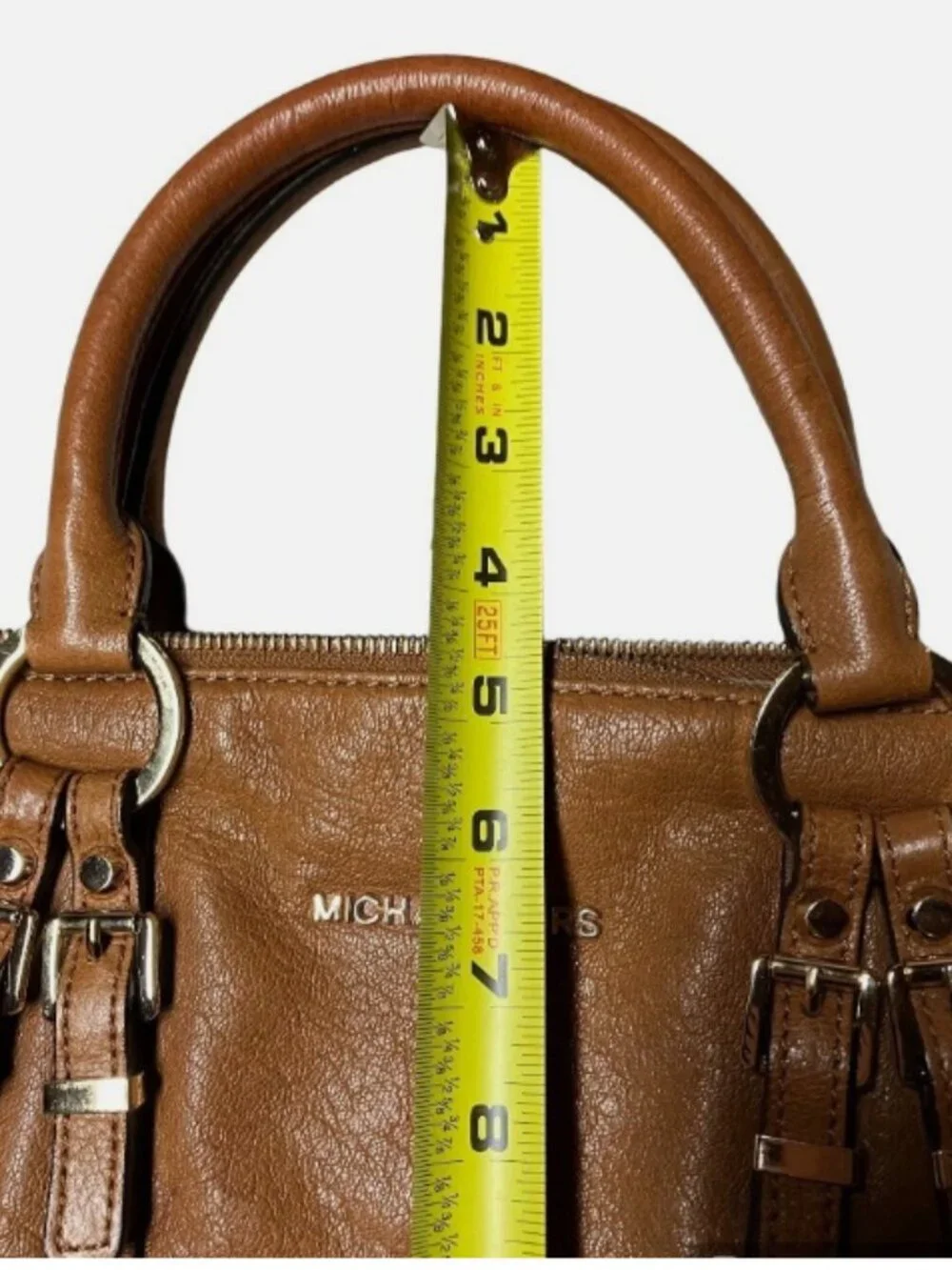MICHAEL KORS BEDFORD COGNAC LEATHER SHOULDER BAG